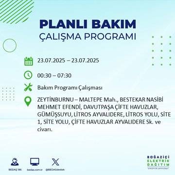 İstanbul’da elektrik kesintisi alarmı! Hangi semtler etkilenecek? 2