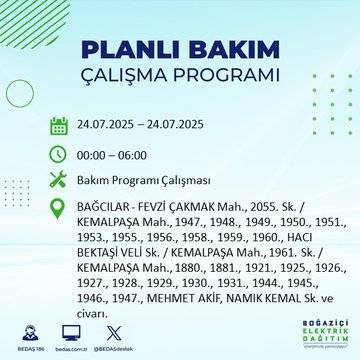 Bu gece yarısından itibaren başlıyor: İstanbul'un bu ilçeleri karanlığa gömülecek 38