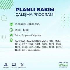 BEDAŞ duyurdu: 1 Ağustos’ta bu mahallelerde elektrik olmayacak! 50