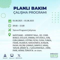 BEDAŞ duyurdu: 1 Ağustos’ta bu mahallelerde elektrik olmayacak! 44