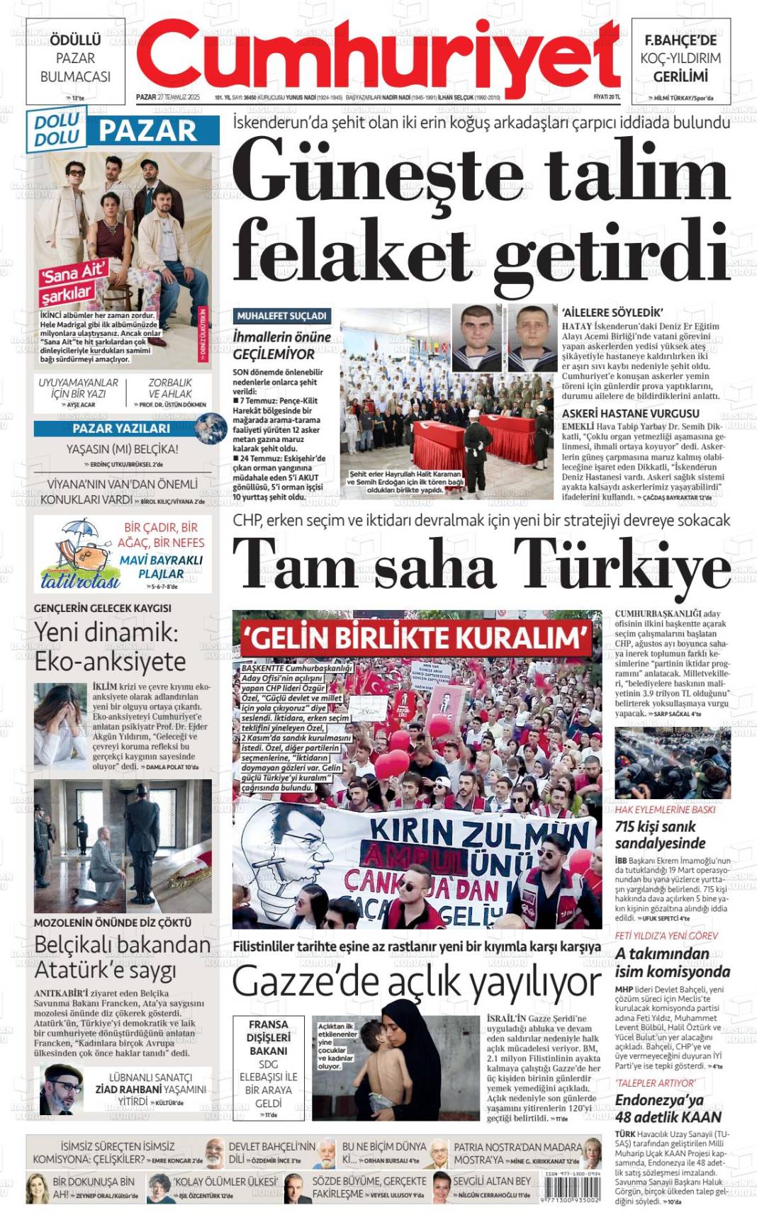 Gazeteler bugün ne yazdı? İşte 28 Temmuz gazete manşetleri... 5