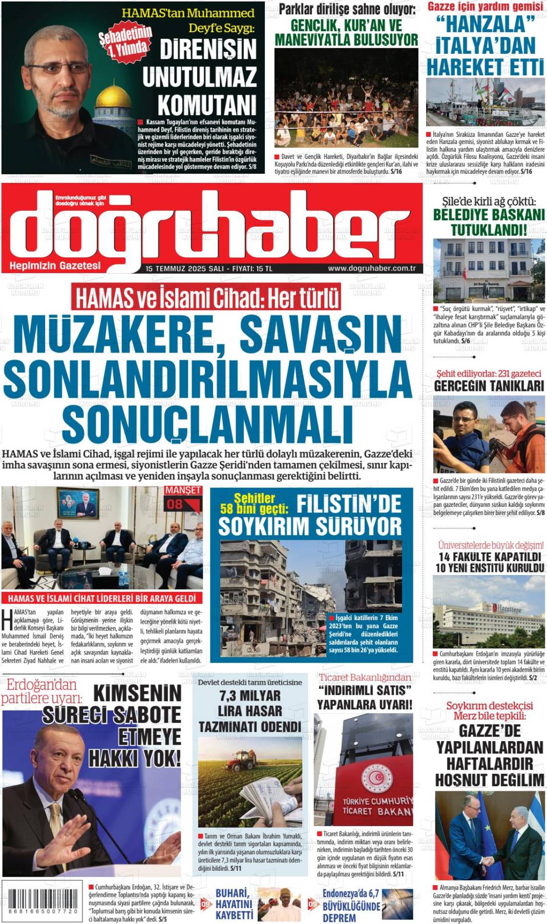 Türkiye gündeminde bugün ne var? İşte 16 Temmuz manşetleri... 5