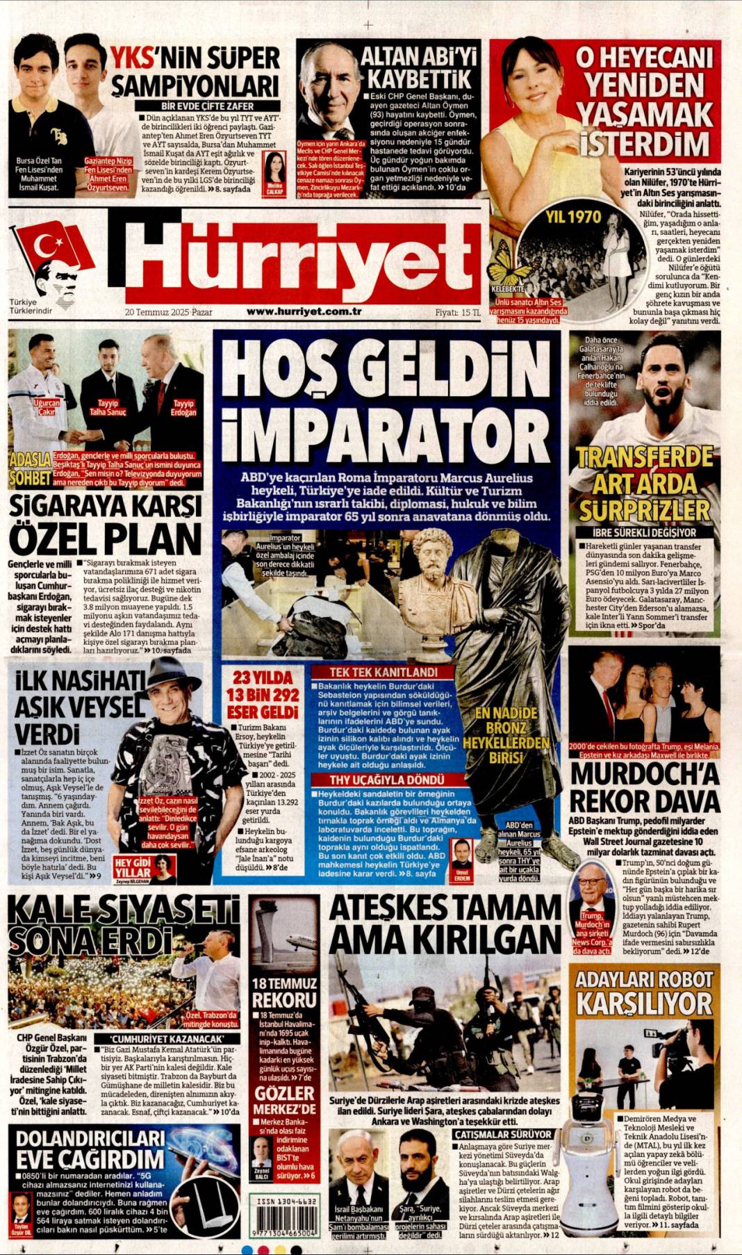 20 Temmuz manşetleri 10