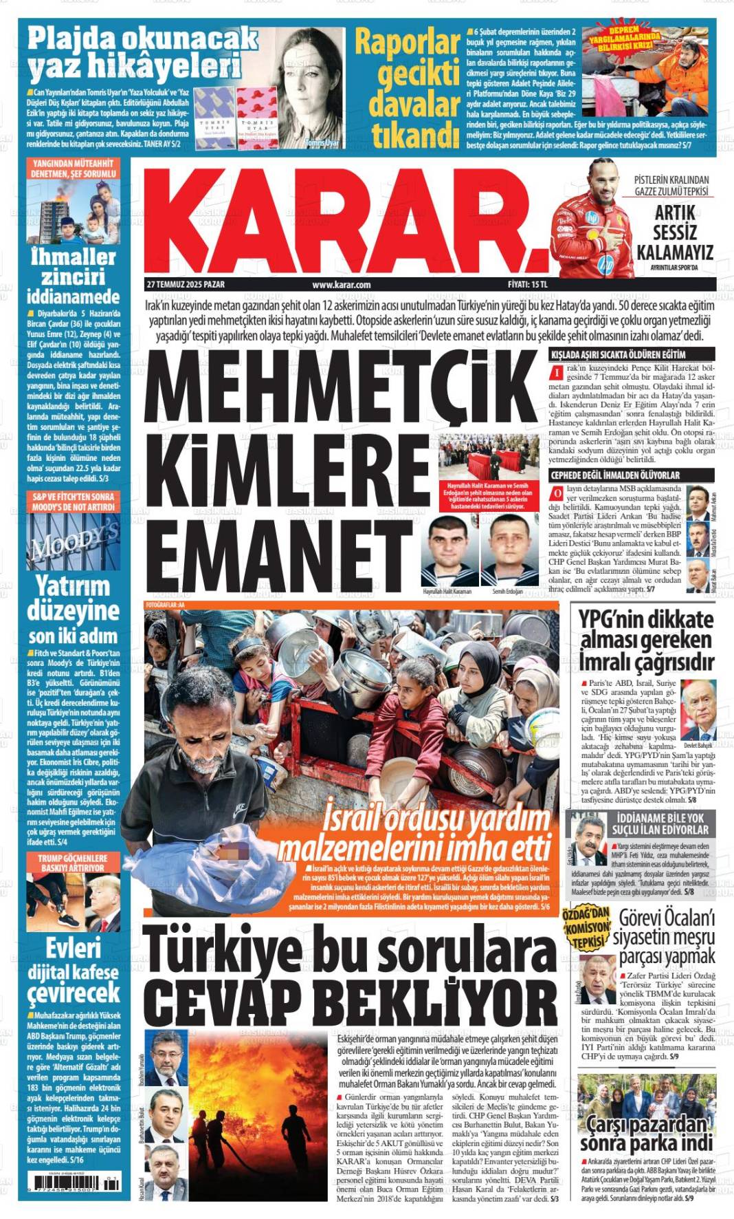 Gazeteler bugün ne yazdı? İşte 28 Temmuz gazete manşetleri... 9