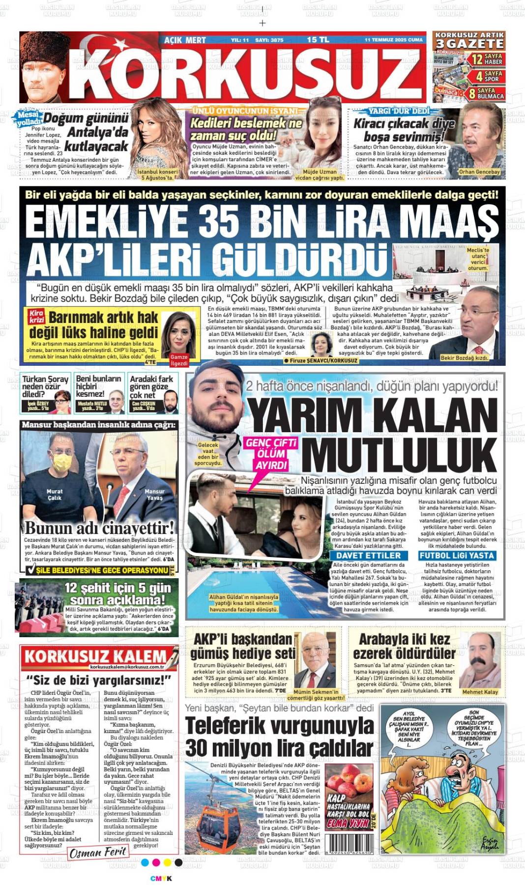 Türkiye'nin gündemi bu başlıklarda: 12 Temmuz gazete manşetleri... 1