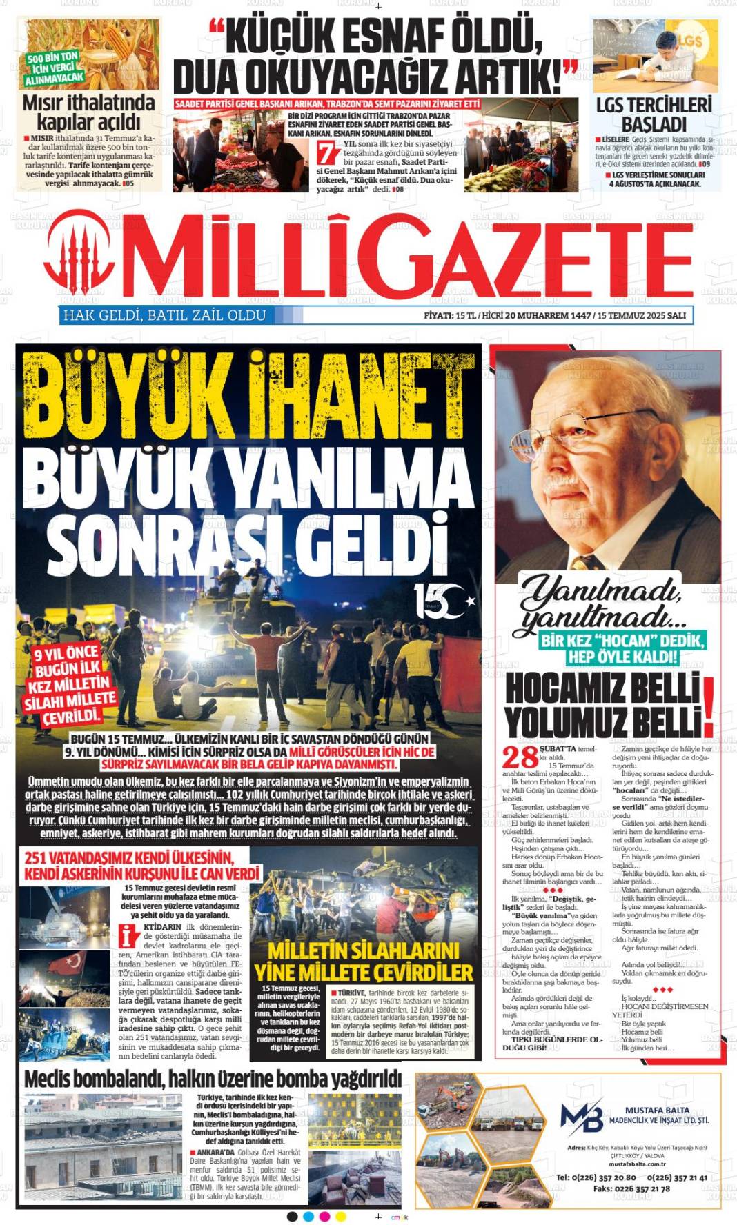 Türkiye gündeminde bugün ne var? İşte 16 Temmuz manşetleri... 11