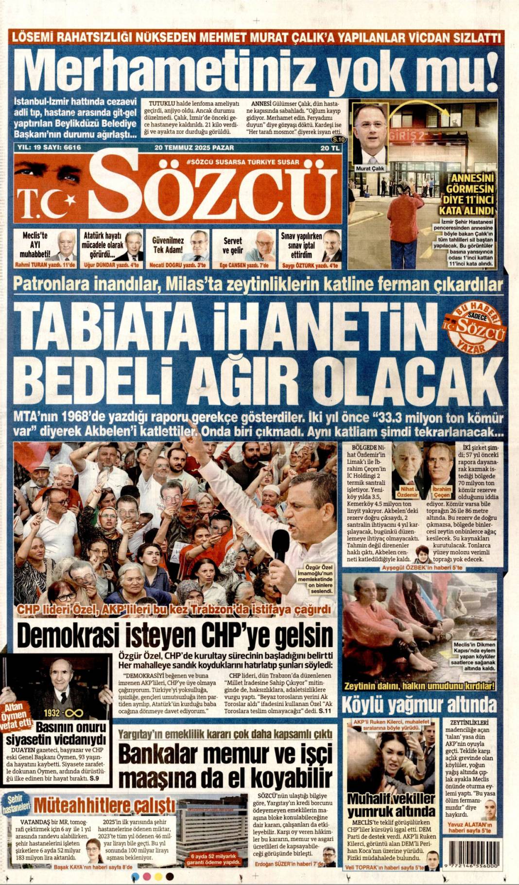 20 Temmuz manşetleri 5