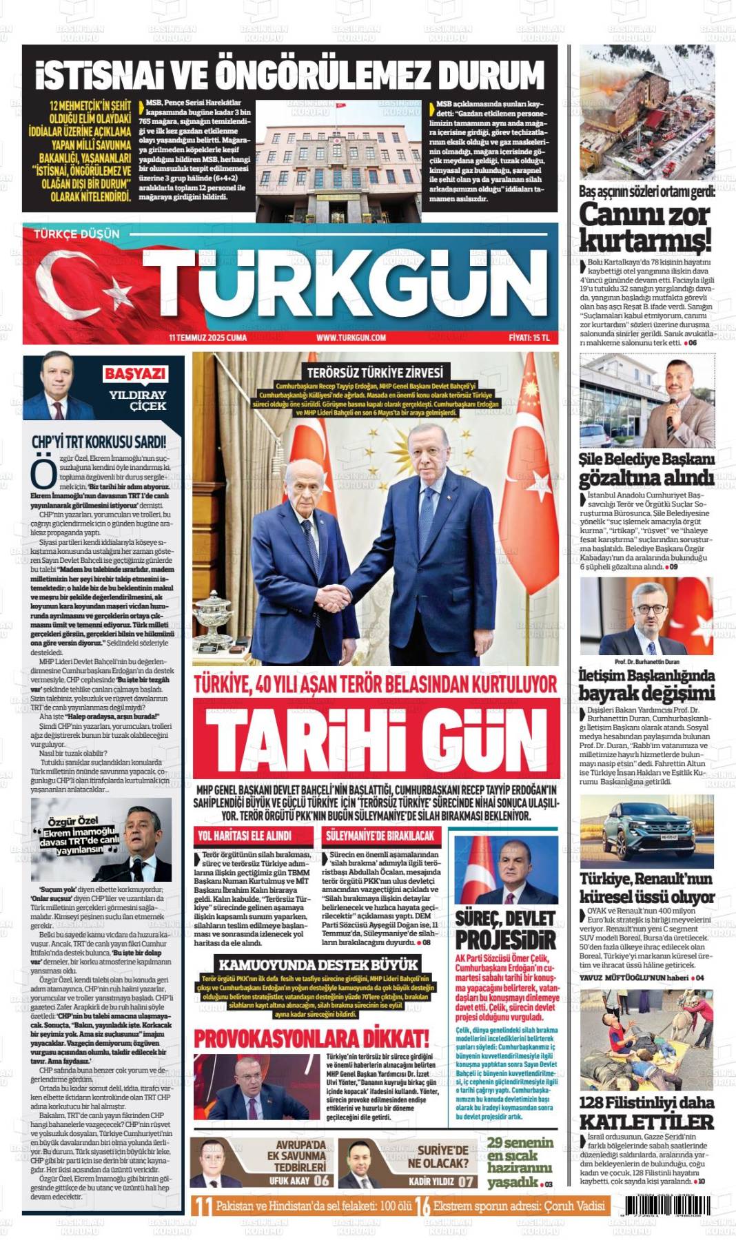 Türkiye'nin gündemi bu başlıklarda: 12 Temmuz gazete manşetleri... 16