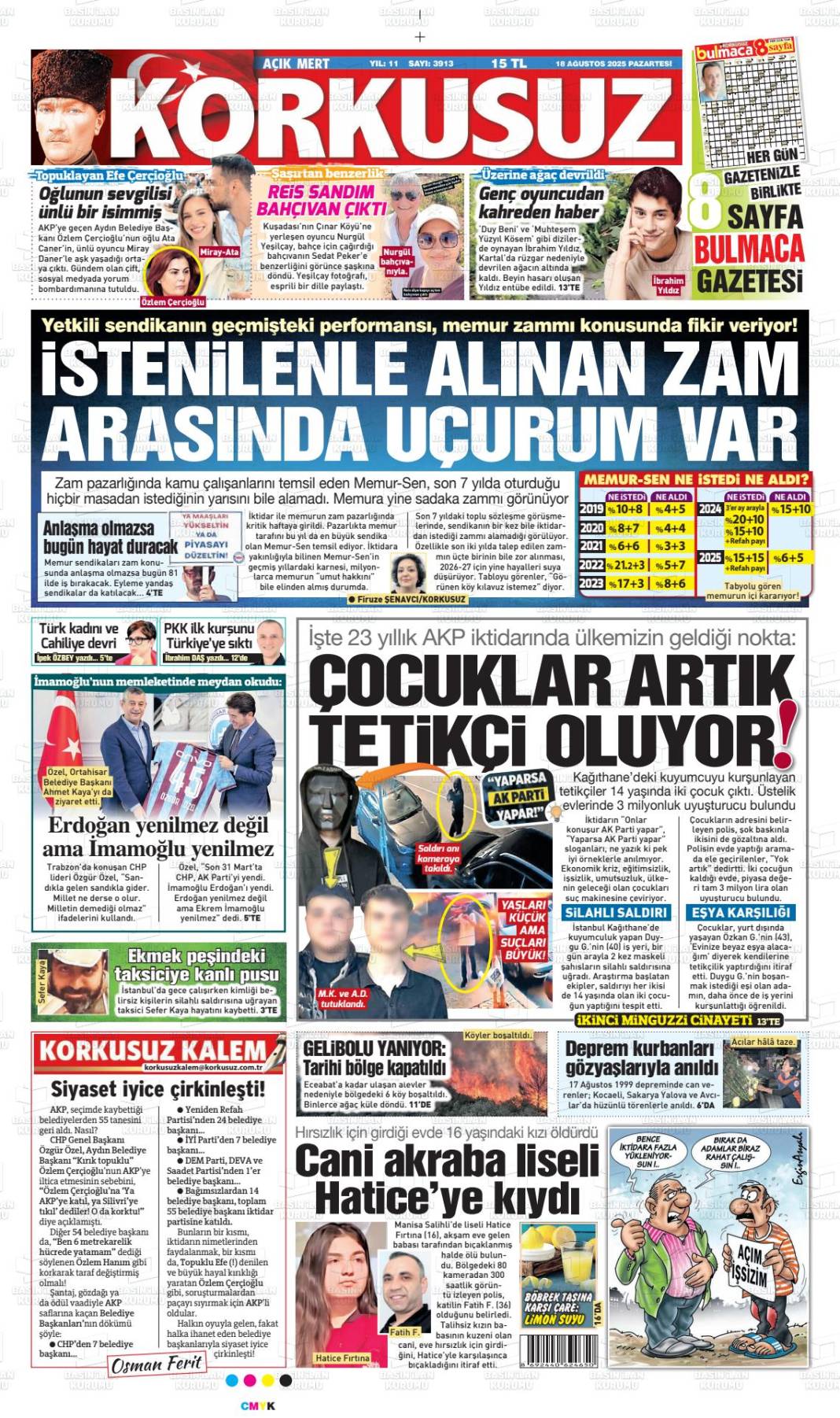 Gazetelerin ilk sayfaları bugün ne yazdı? İşte 19 Ağustos gazete manşetleri... 1