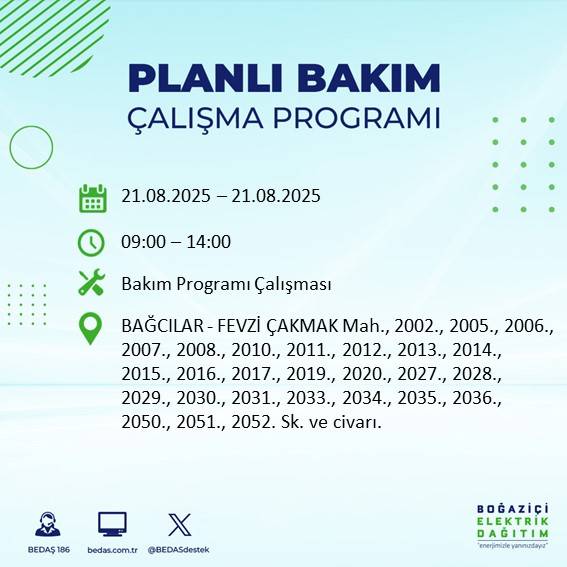 İstanbul'un bu ilçeleri yarın karanlığa gömülecek! Saatlerce sürecek 12