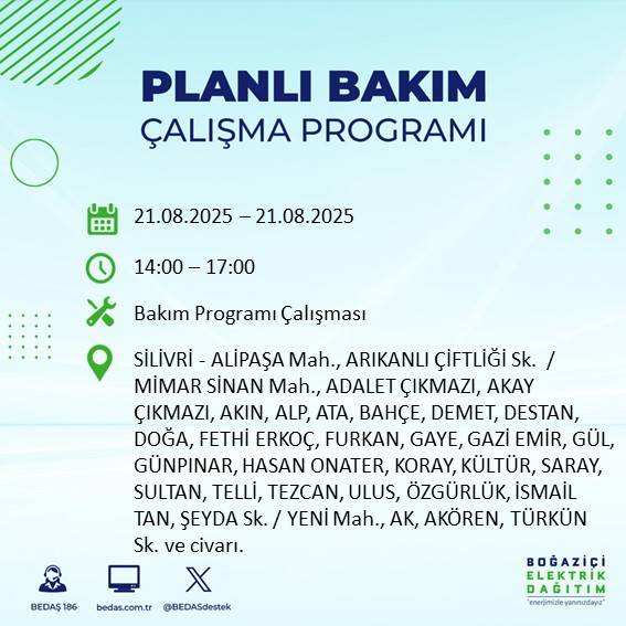 İstanbul'un bu ilçeleri yarın karanlığa gömülecek! Saatlerce sürecek 34