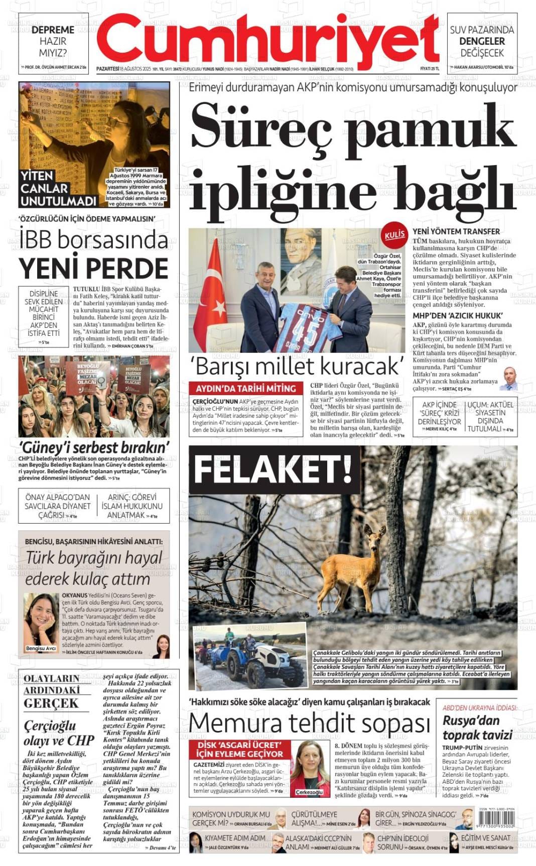 Gazetelerin ilk sayfaları bugün ne yazdı? İşte 19 Ağustos gazete manşetleri... 5