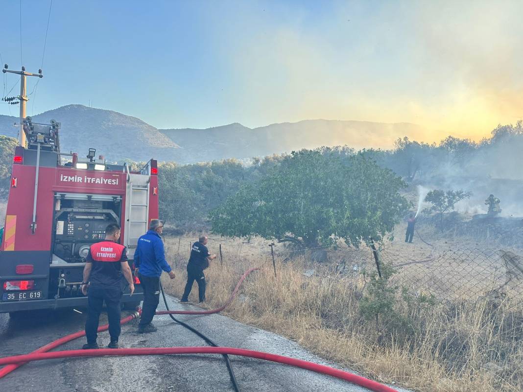 İzmir'de makilik alanda yangın 3