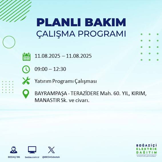 Bu gece yarısından itibaren başlıyor: İstanbul'un 22 ilçesi karanlığa gömülecek 45