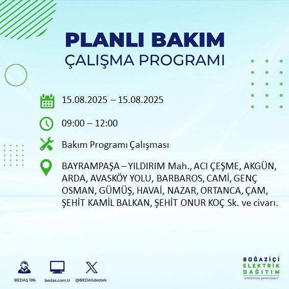 Saatler sonra başlayacak: İstanbul'un 21 ilçesinde elektrik kesintileri yaşanacak 45