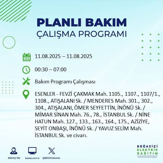Bu gece yarısından itibaren başlıyor: İstanbul'un 22 ilçesi karanlığa gömülecek 36