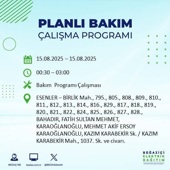 Saatler sonra başlayacak: İstanbul'un 21 ilçesinde elektrik kesintileri yaşanacak 33