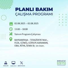 BEDAŞ açıkladı: 1 Ağustos’ta hangi bölgelerde elektrikler kesilecek? 15