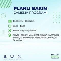 Planlı kesinti geliyor! İstanbul’da hangi ilçelerde elektrik olmayacak? 10