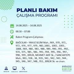 İstanbullular dikkat! 14 Ağustos’ta bu ilçelerde elektrik kesilecek 45