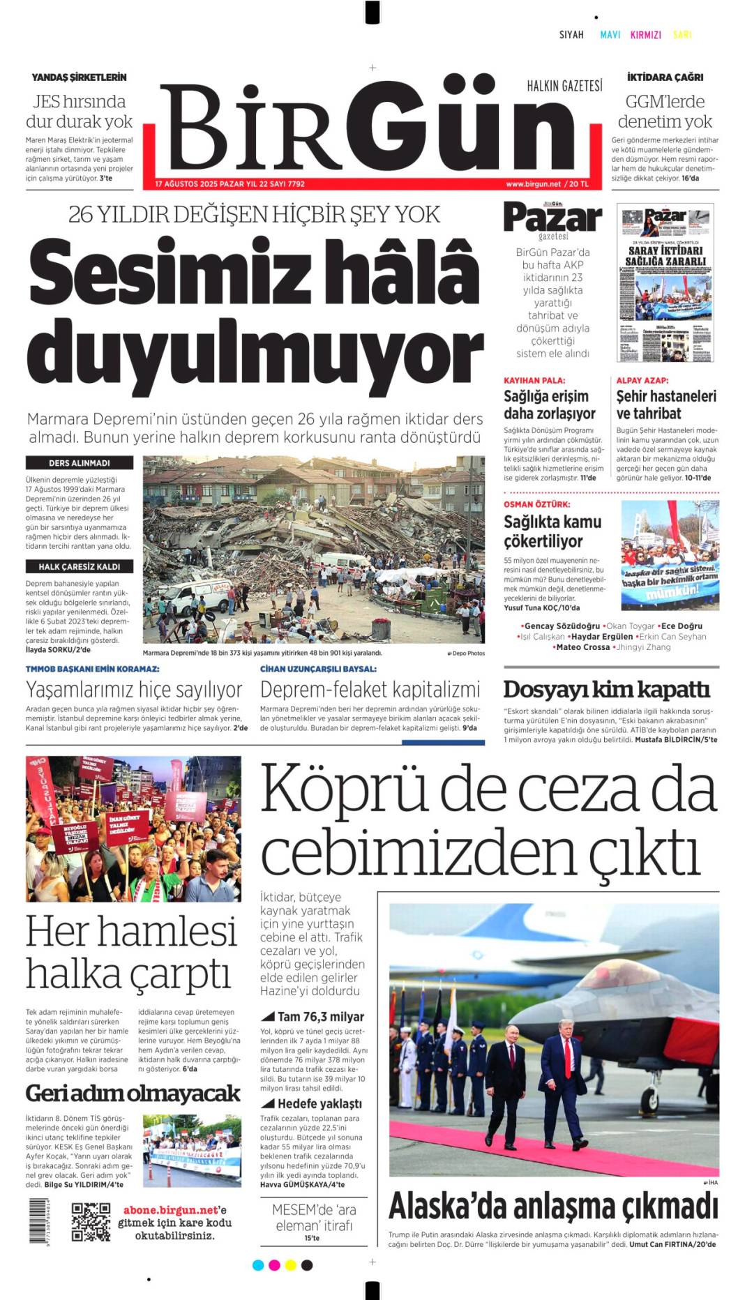 17 Ağustos'un yıl dönümünde manşetler: Hangi gazete ne yazdı? 3