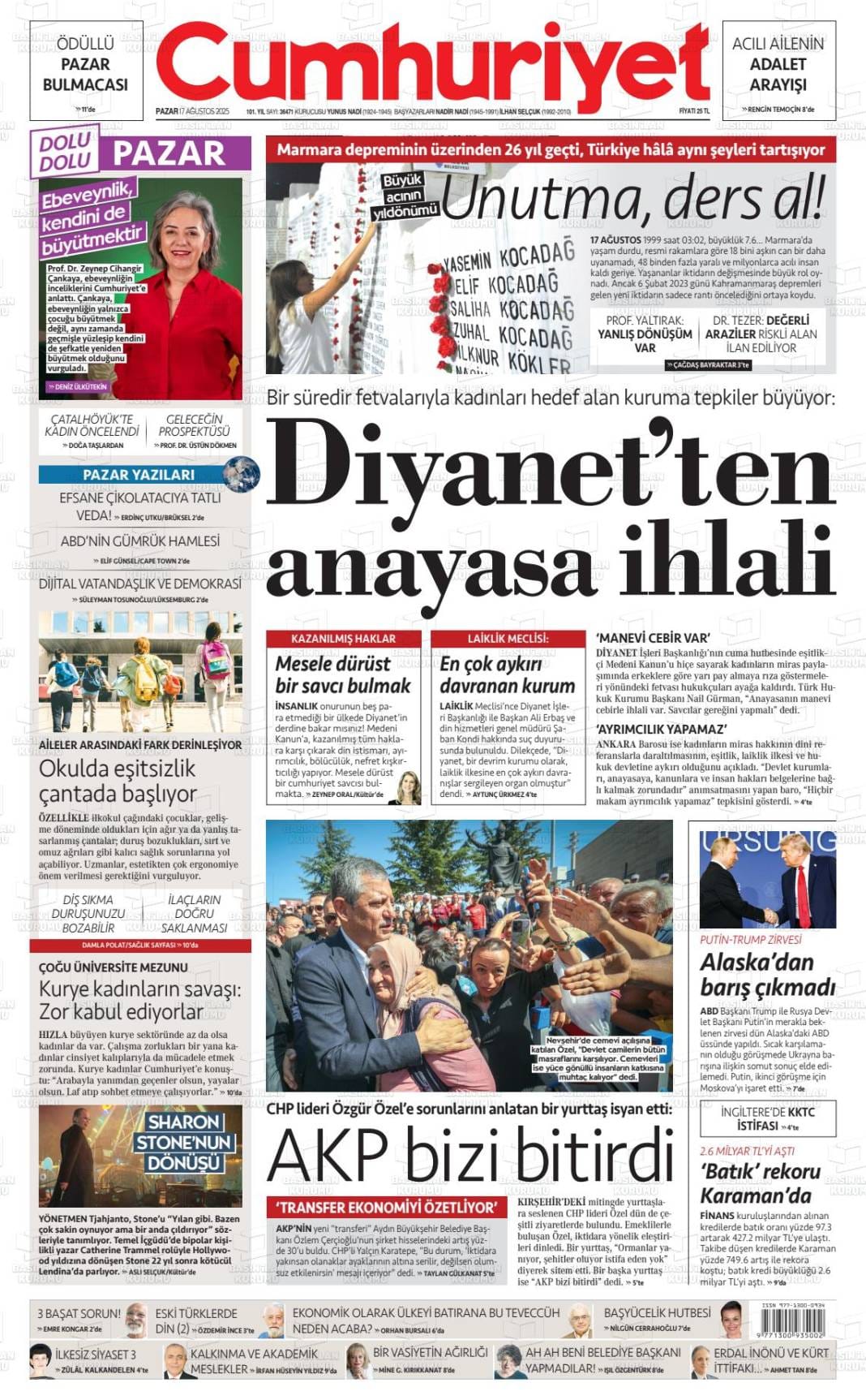 Türkiye yeni haftaya nasıl uyandı? İşte 18 Ağustos gazete manşetleri... 4