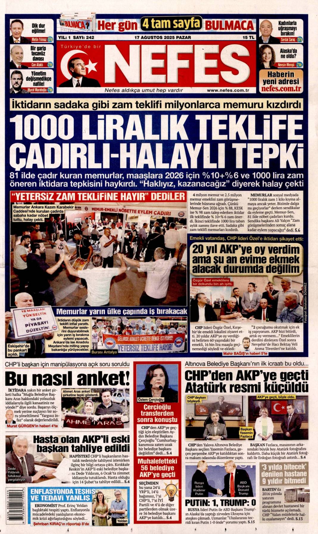 17 Ağustos'un yıl dönümünde manşetler: Hangi gazete ne yazdı? 12