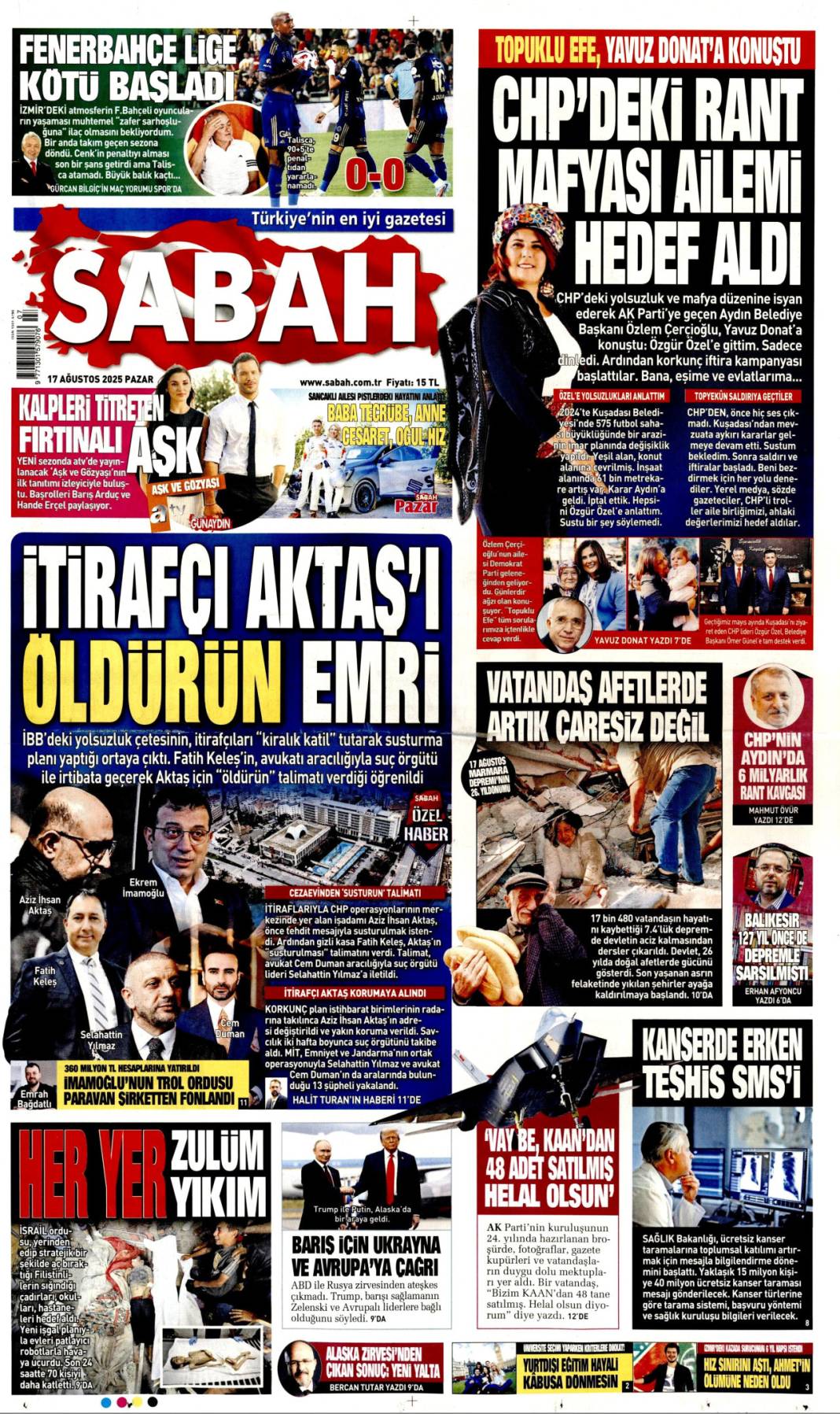 17 Ağustos'un yıl dönümünde manşetler: Hangi gazete ne yazdı? 11