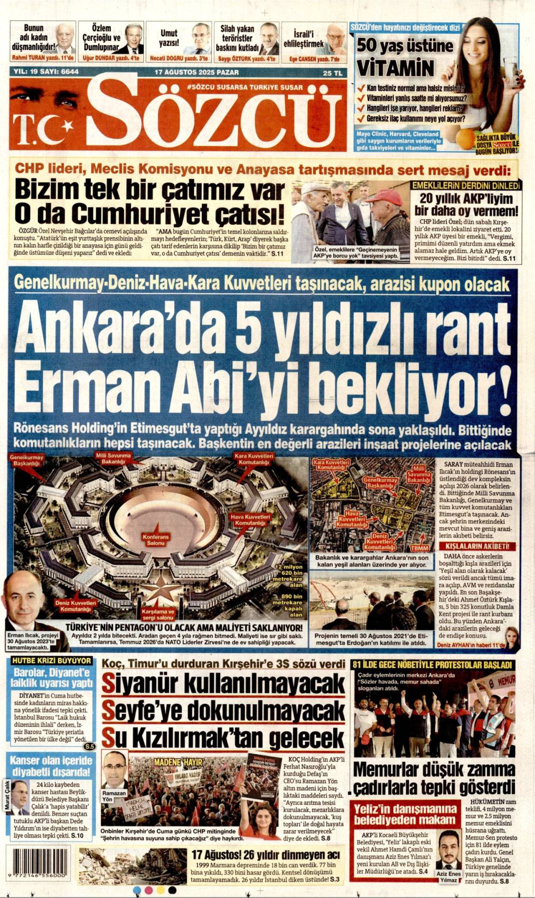 17 Ağustos'un yıl dönümünde manşetler: Hangi gazete ne yazdı? 1