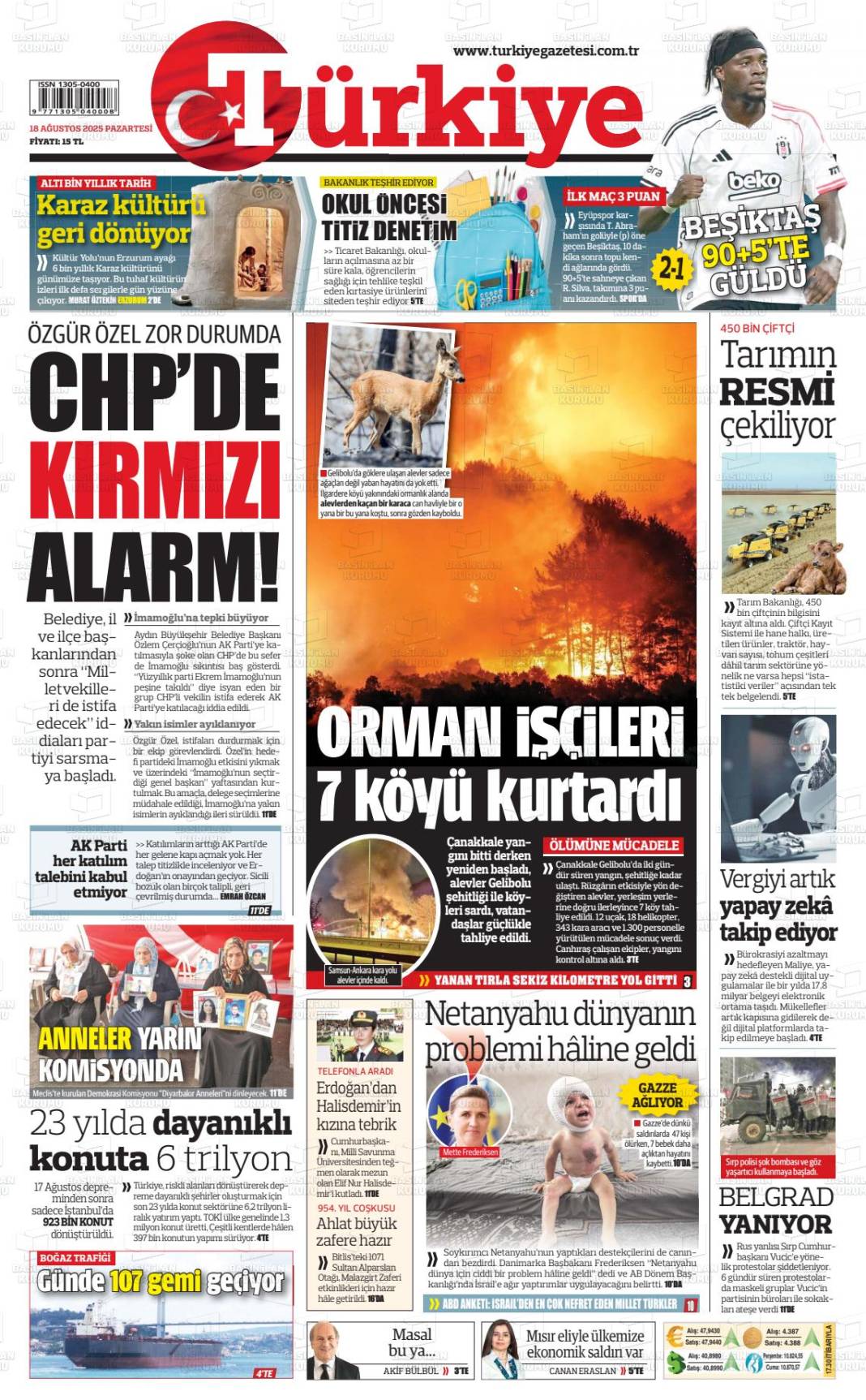 Gazetelerin ilk sayfaları bugün ne yazdı? İşte 19 Ağustos gazete manşetleri... 17