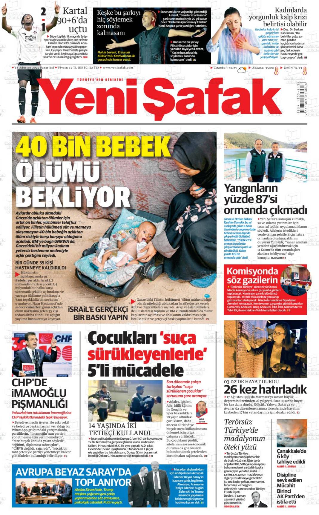 Gazetelerin ilk sayfaları bugün ne yazdı? İşte 19 Ağustos gazete manşetleri... 18