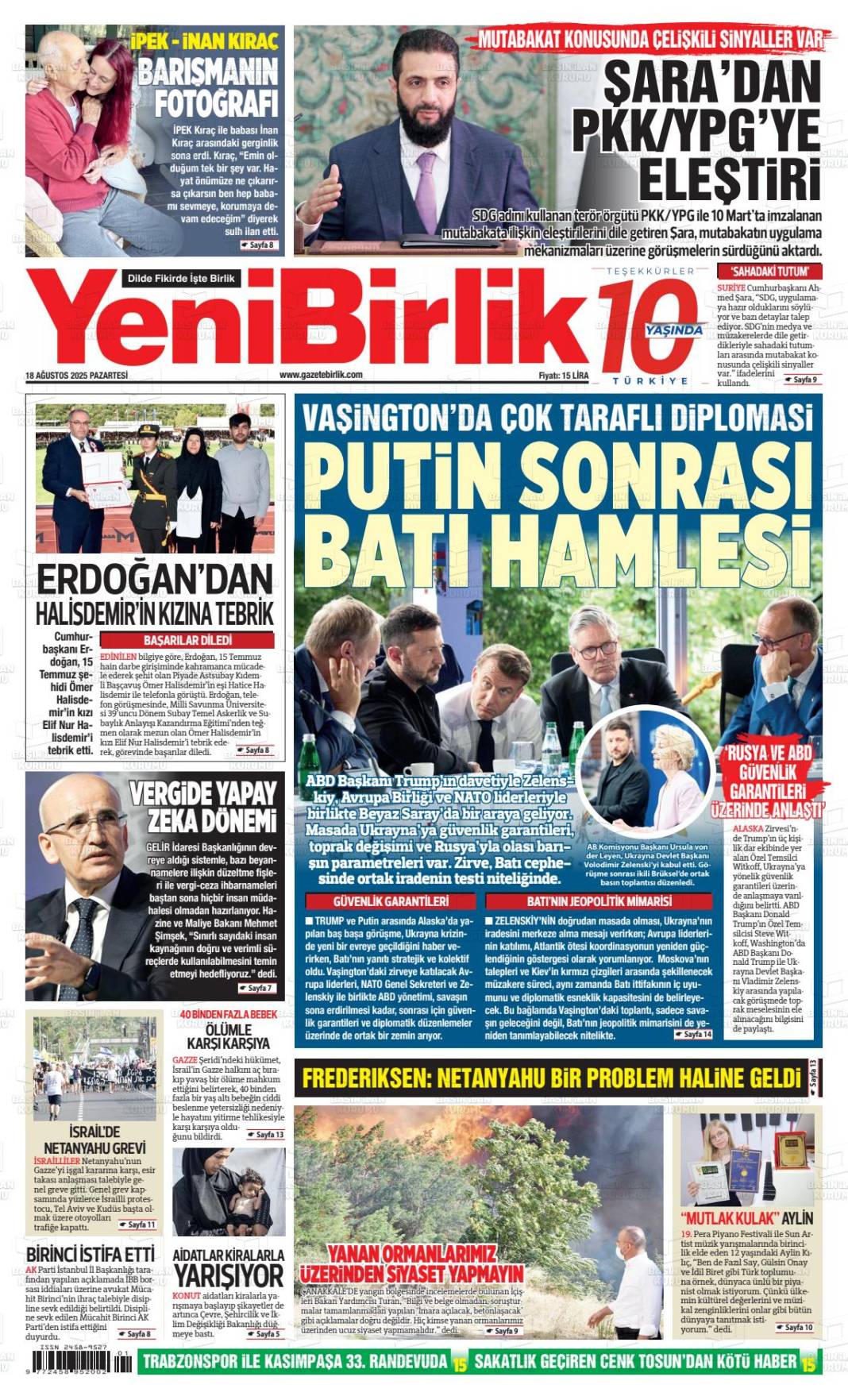 Gazetelerin ilk sayfaları bugün ne yazdı? İşte 19 Ağustos gazete manşetleri... 15