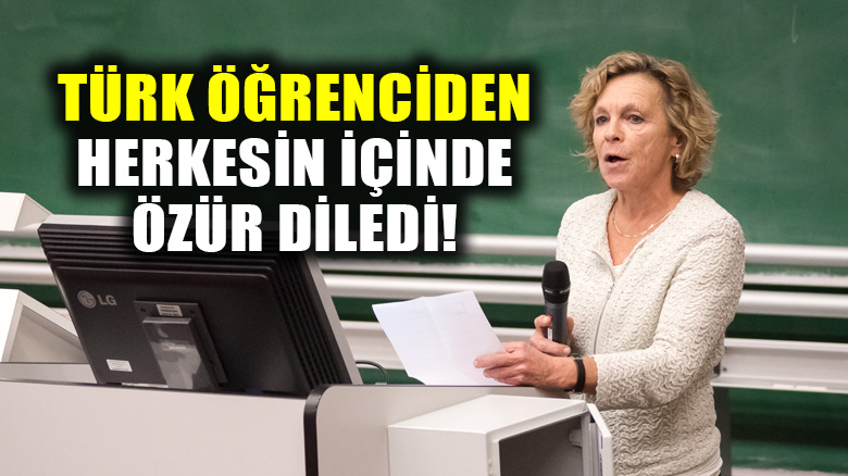 Alman profesör başörtülü Türk öğrencisinden herkesin içinde özür diledi