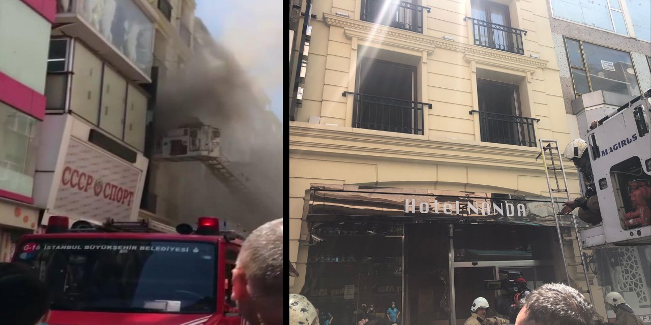 Fatih'te bir otelin saunasında çıkan yangında can pazarı