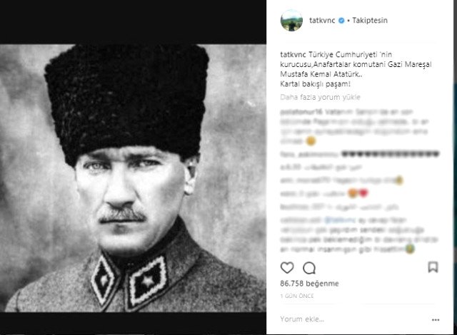 Kıvanç Tatlıtuğ’un Atatürk paylaşımına tepki