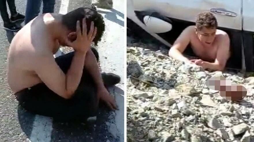 Takla atan otomobilin içinden çıktı, istediği şey şoke etti