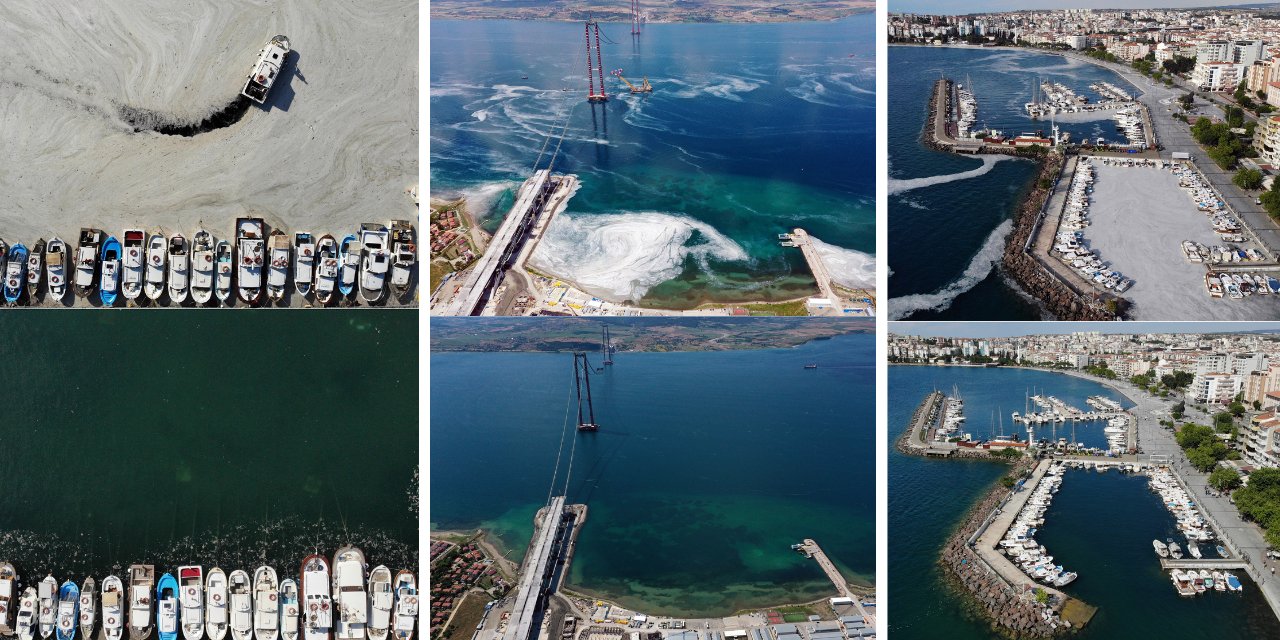 Müsilaj'da son durum: Marmara Denizi'nin güney kıyılarının öncesi ve sonrası havadan görüntülendi