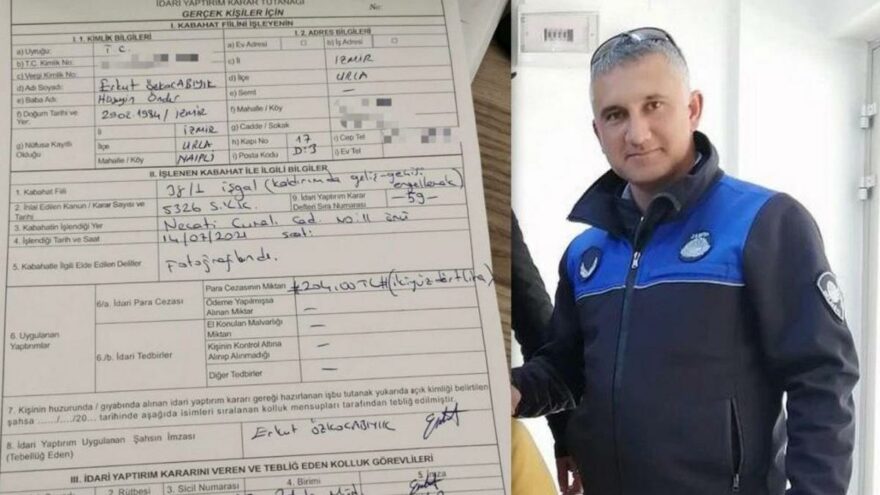 Zabıta memuru kendisine ceza yazdı