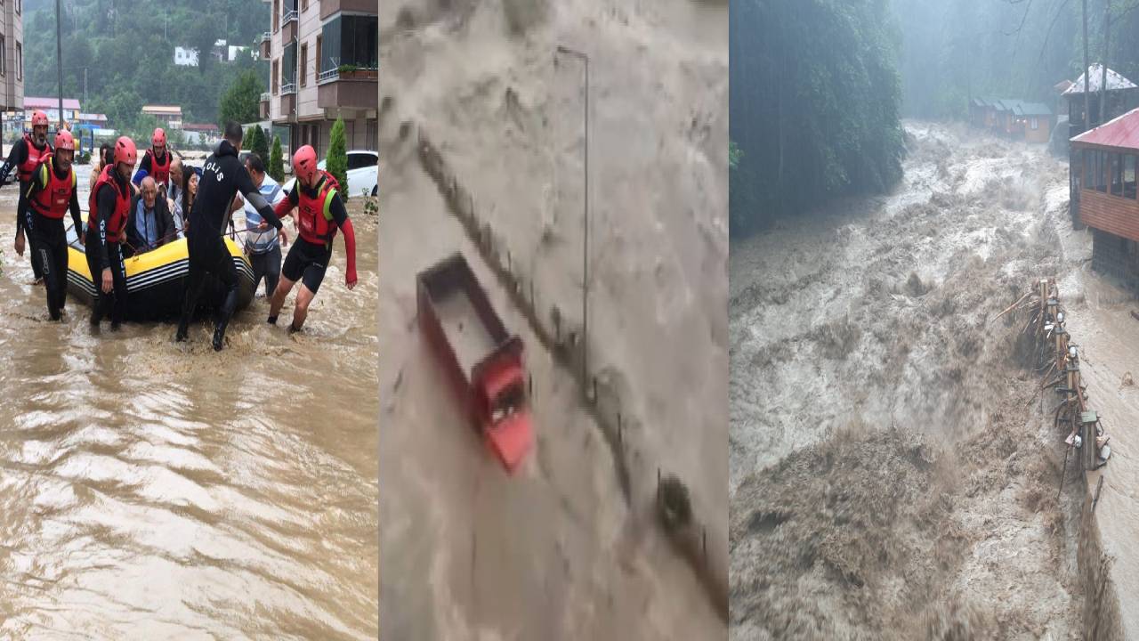 Doğu Karadeniz yine sele teslim: Dereler taştı, yollar kapandı