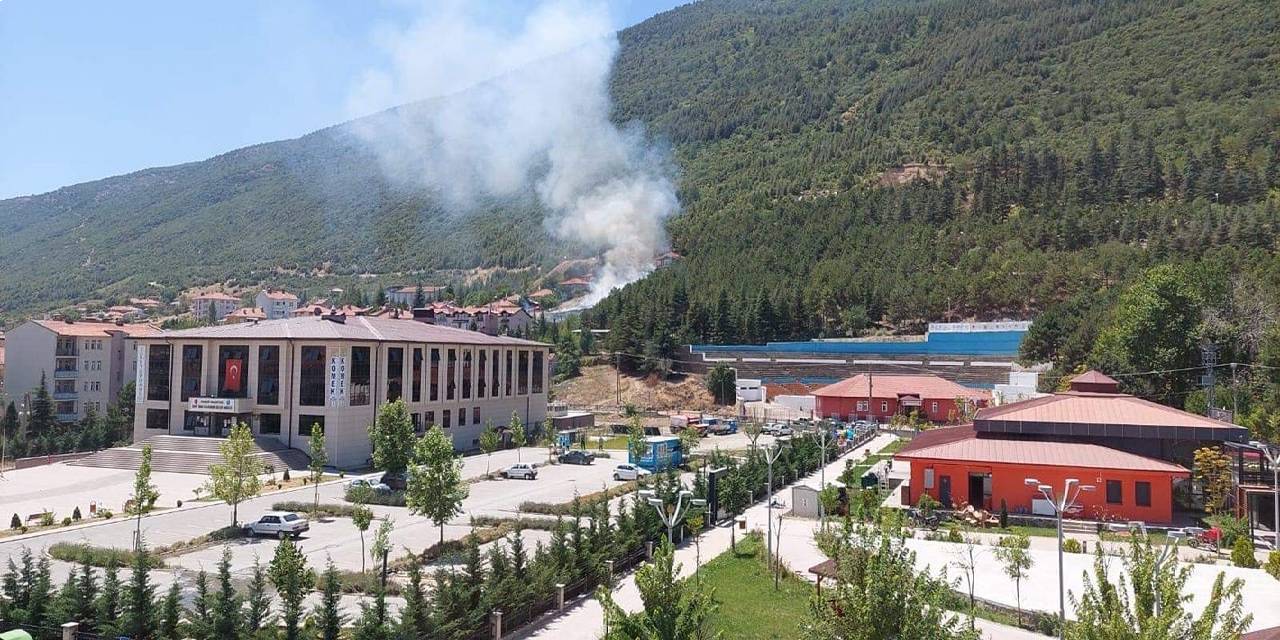 Konya'da yangın ormana sıçramadan söndürüldü