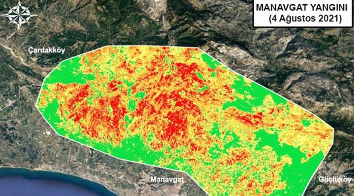 Yangınların etkili olduğu alanlar haritalandırıldı