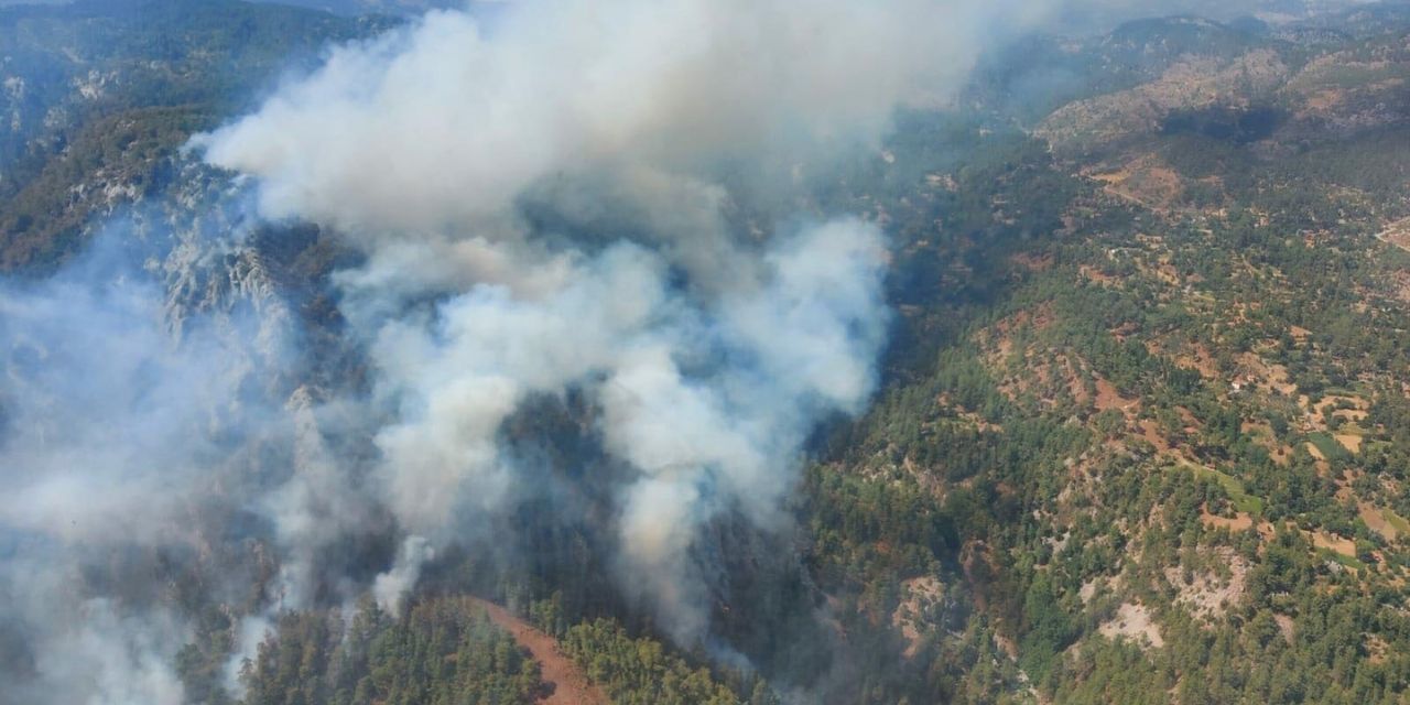 Köyceğiz'de orman yangını: 12 helikopterle müdahale