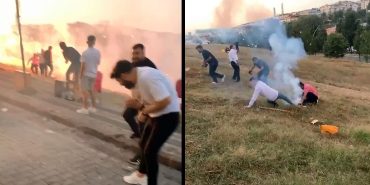 Sultangazi'de havai fişekler düğün davetlilerinin kafasında patladı