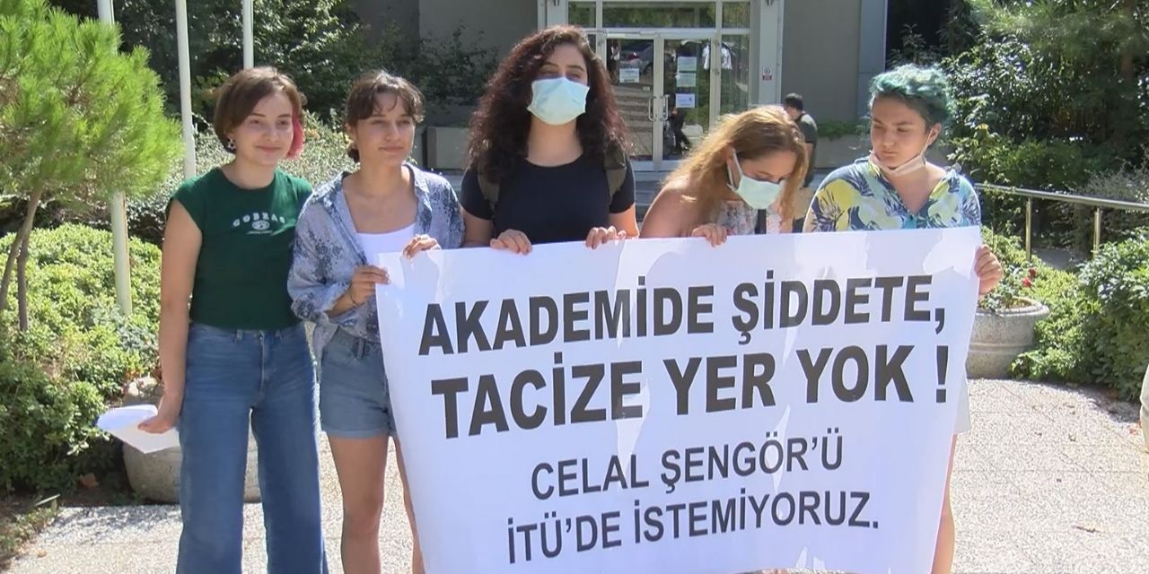 İTÜ'de Celal Şengör protestosu