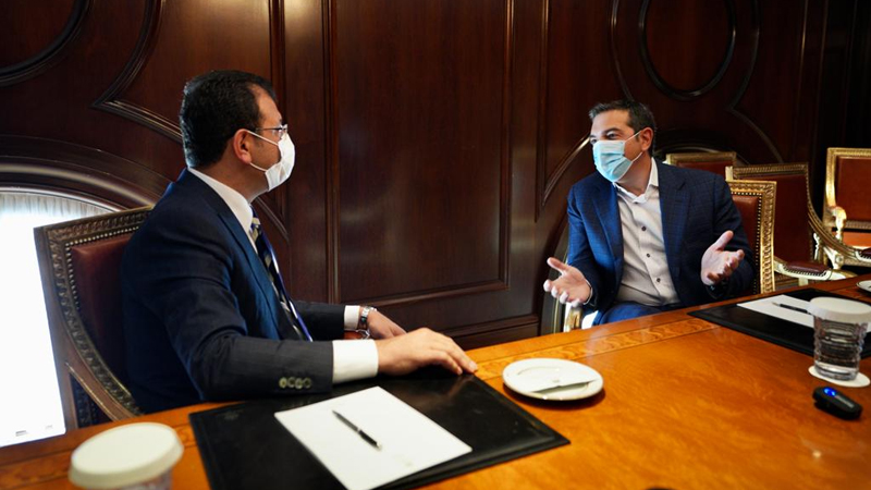 İmamoğlu Atina'da Çipras ile görüştü