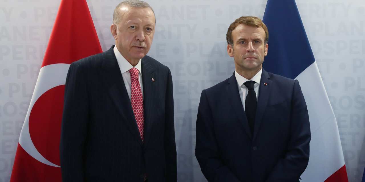 Erdoğan, Fransa Cumhurbaşkanı Macron'la bir araya geldi