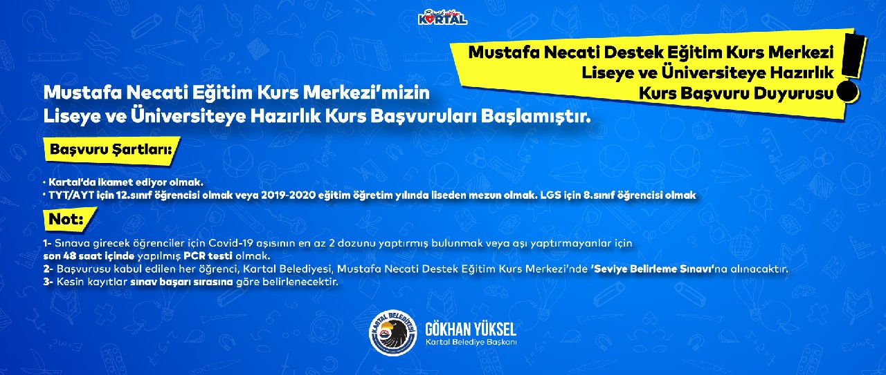 Kartal Belediyesi'nden lise ve üniversiteye ücretsiz hazırlık kursu