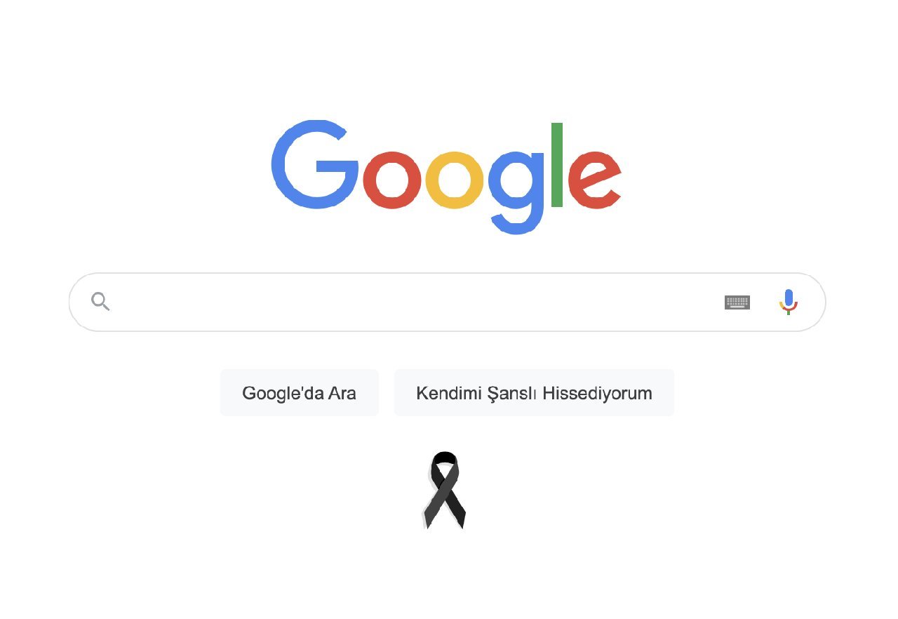 Google, Atatürk’ü siyah kurdele ile andı