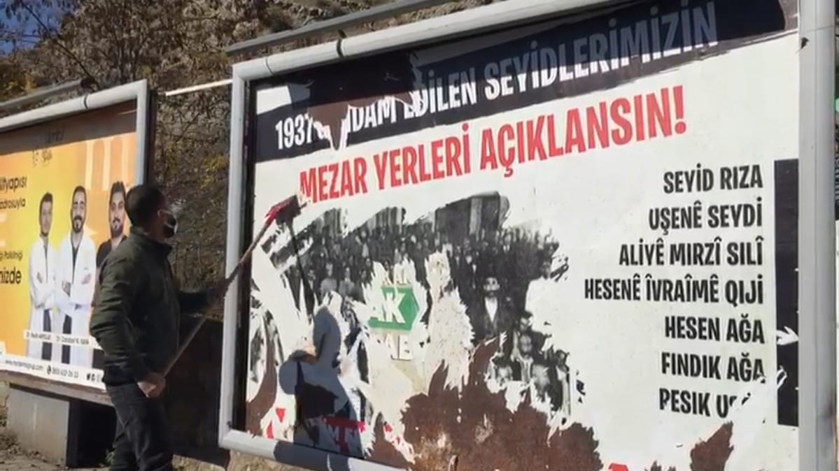 Tunceli’de heykelinin dikilmesini izin verilen Seyit Rıza’nın afişteki ismi suç sayıldı