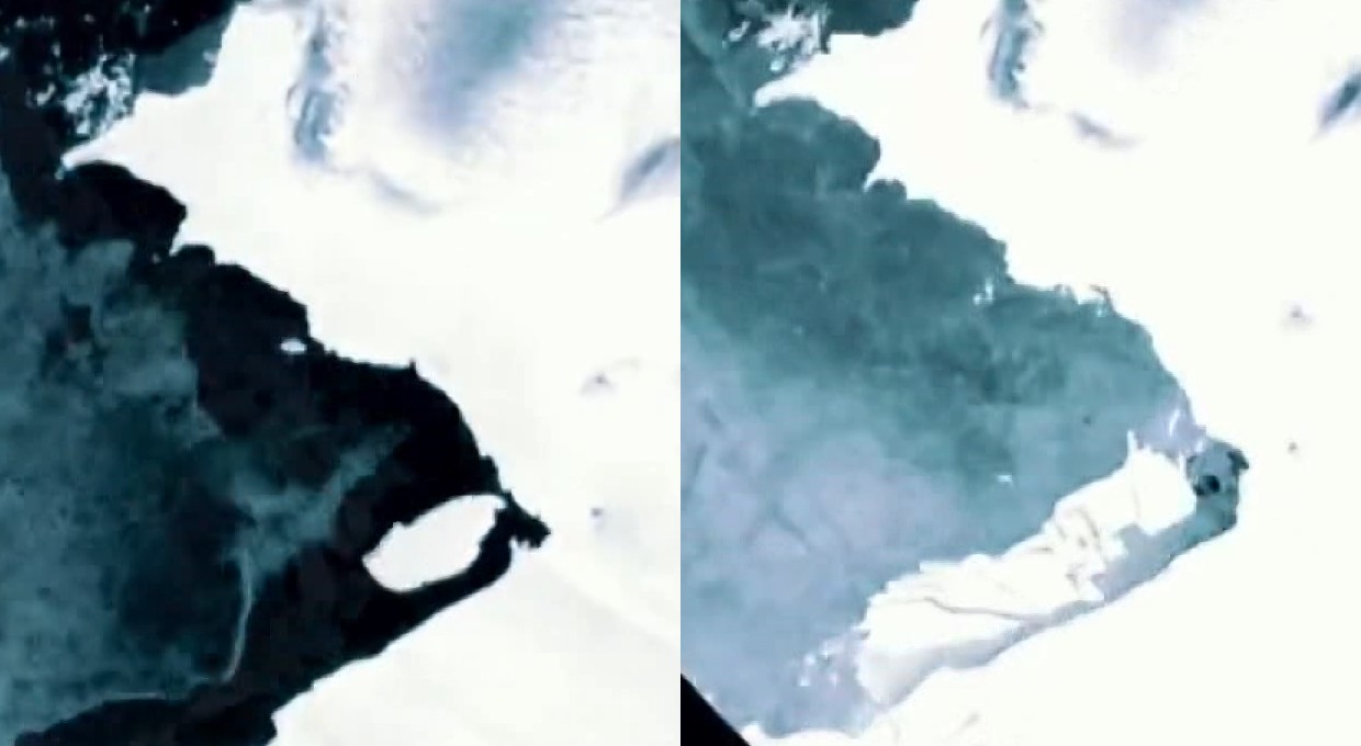 Antarktika'nın en hızlı eriyen buzulunun 6 yıllık erime süreci, uzaydan görüntülendi